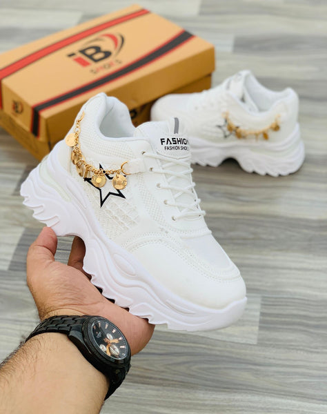 Stylish Chunky Fashion Sneakers (Pink & White)