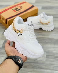 Stylish Chunky Fashion Sneakers (Pink & White)