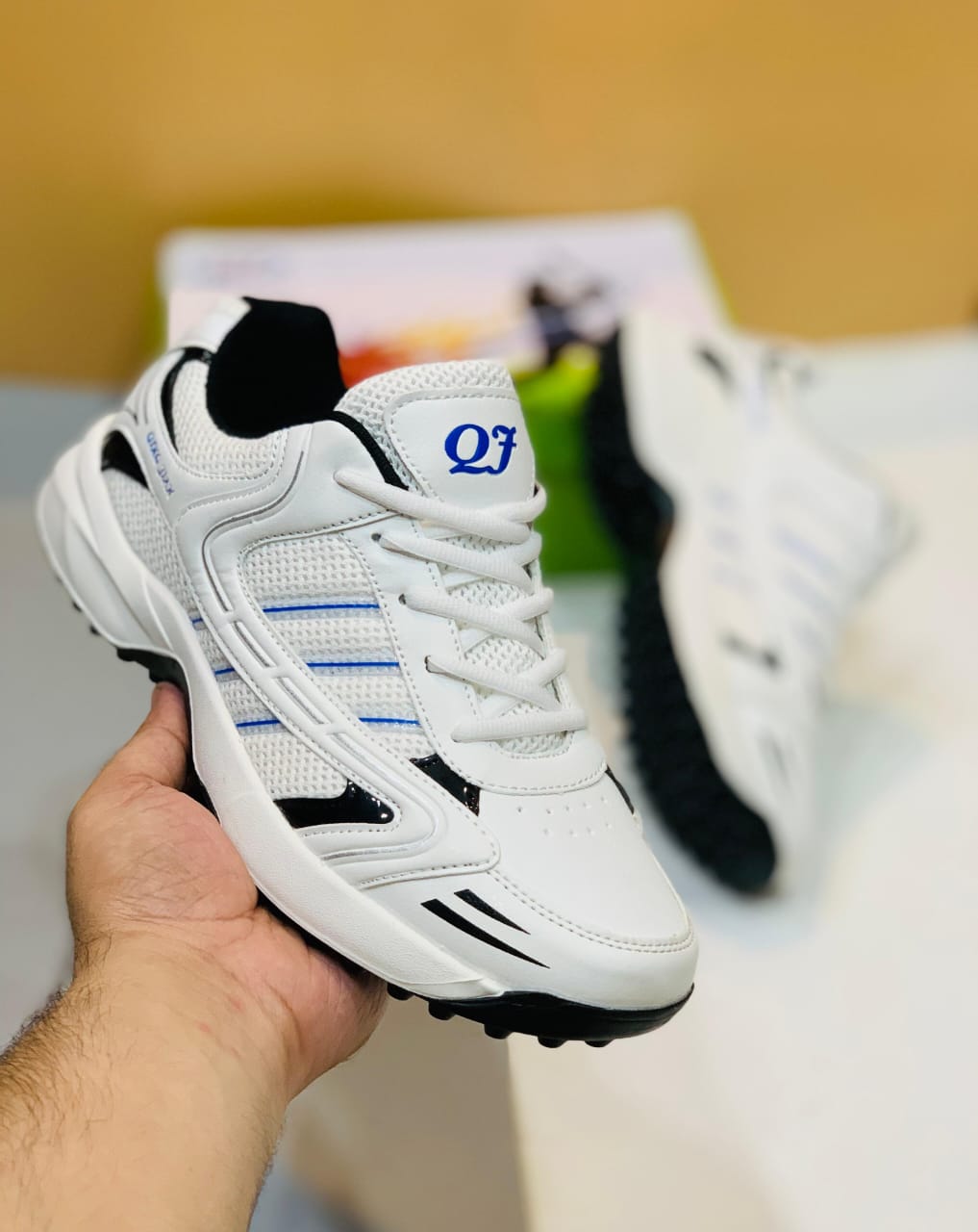 QJ Plus Men’s Best Cricket & Sports Sneakers – Many Diffrent Accents