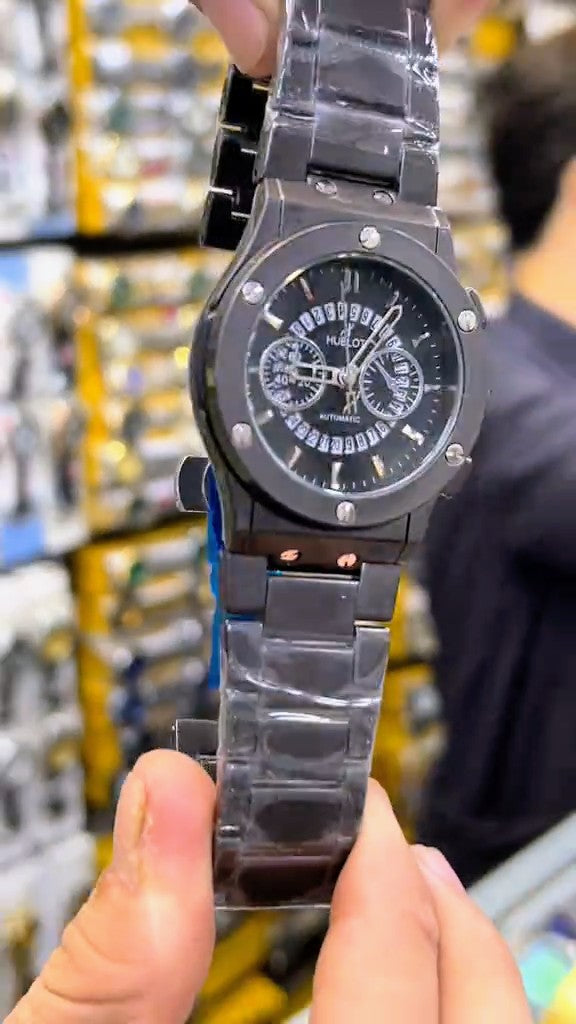 New Shapater Luxury Double Black Double Lock Men Watch