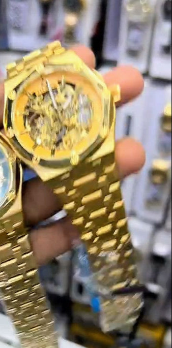 New Double Golden Dail Luxury Fitron Automatic Double Lock Watch