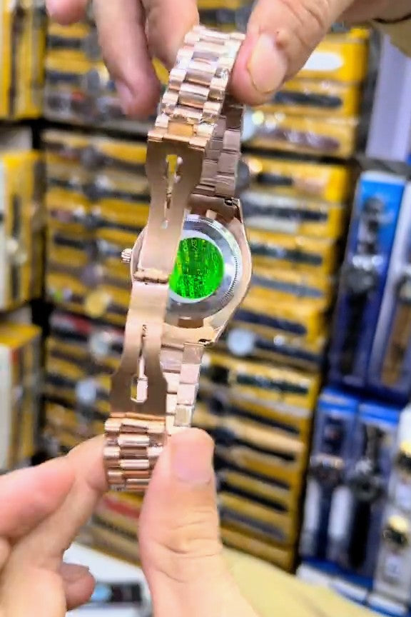 New Luxury Copper Plus Silver Golden Dail color Tag Lock Date And Days Working Men Watches