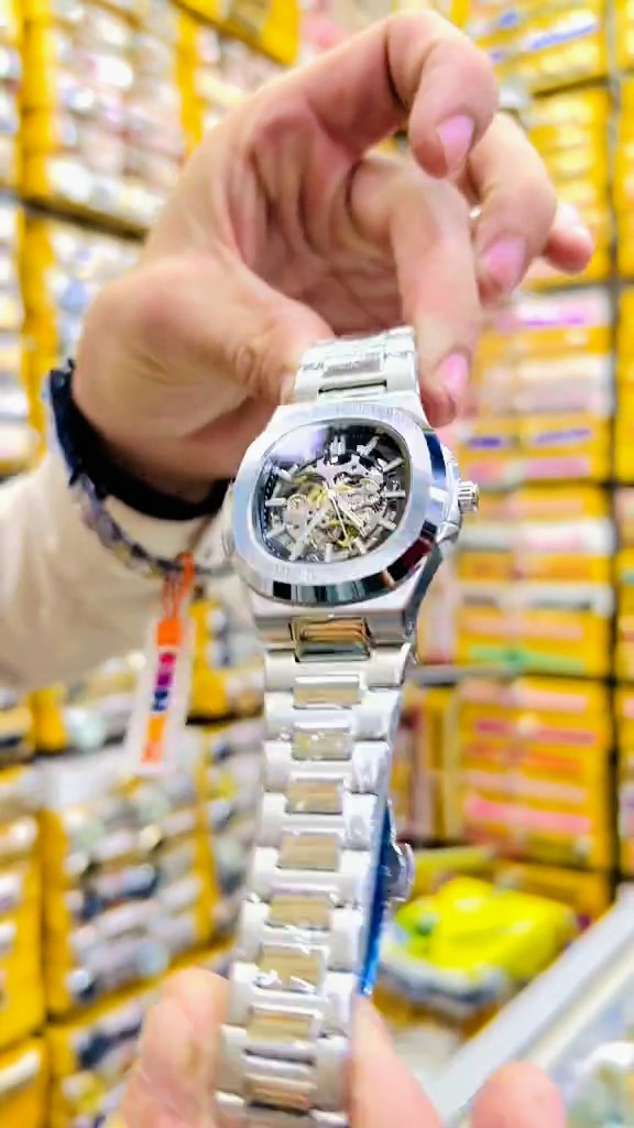 New Silver Luxury Automatic Butterfly Lock transmit Watch
