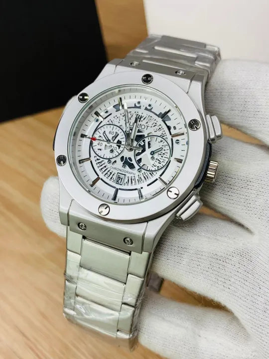 New Shapater Luxury Double Silver Double Lock Men Watch