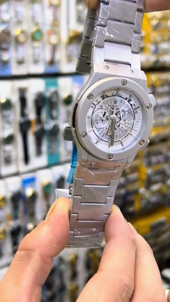 New Shapater Luxury Double Silver Double Lock Men Watch